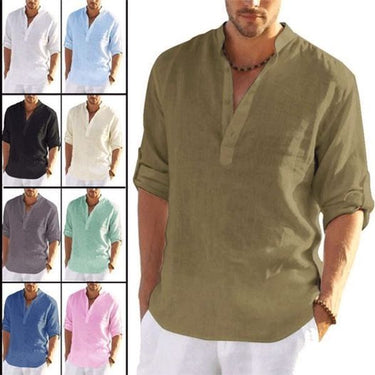 🔥Last Day Sale 49%🔥Men's Cotton Linen Shirt Long Sleeve